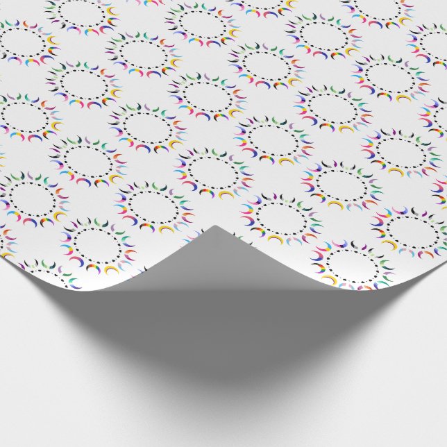 Papier Cadeau Crescent Pride Lunes et Coeurs Noirs (Coin)