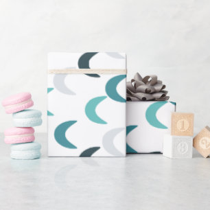 Papier Cadeau Crescents d'âge bleu