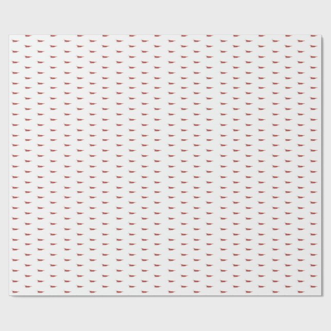 Papier Cadeau Crevette cerise rouge RCS  (Plat)