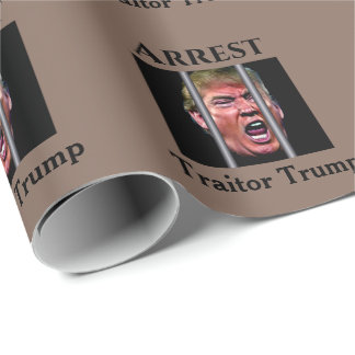 Papier Cadeau Criant Trump Tête Derrière Les Barreaux De Prison