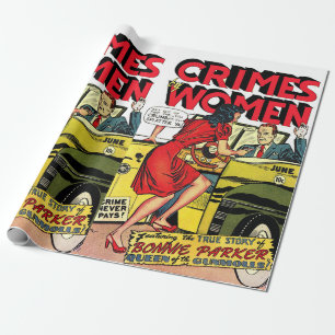 Papier Cadeau Crimes De Femmes Bonnie Parker Bande Dessinée Vint