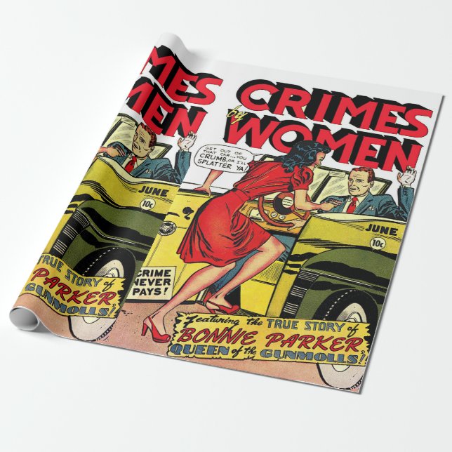 Papier Cadeau Crimes De Femmes Bonnie Parker Bande Dessinée Vint (Déroulé)