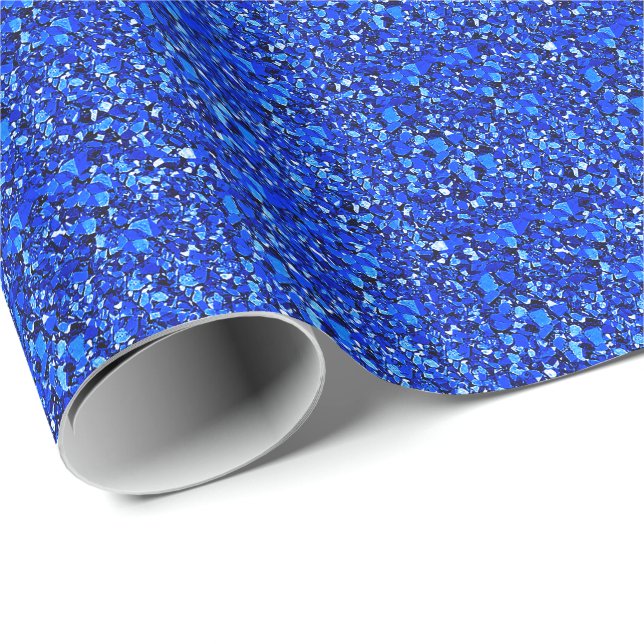Papier Cadeau Cristal de Druzy - bleu de cobalt (Coin rond)