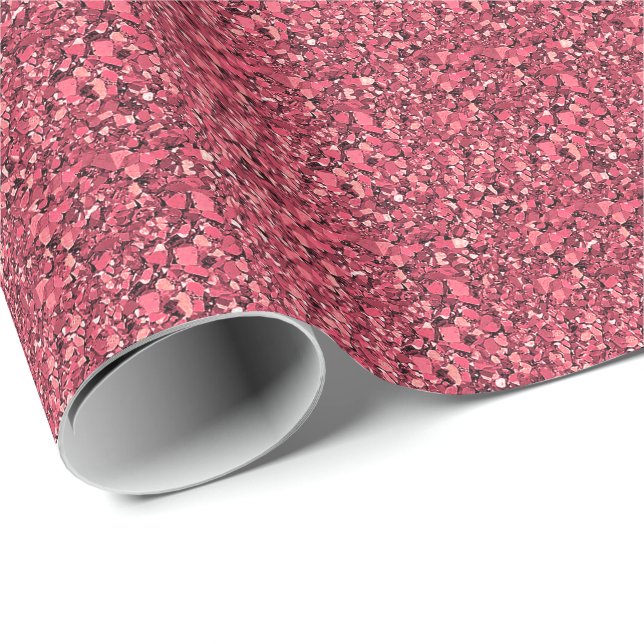 Papier Cadeau Cristal de Druzy - rouge de grenat (Coin rond)