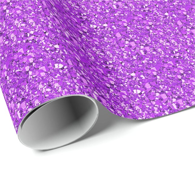 Papier Cadeau cristal druzy - améthyste pourpre (Coin rond)