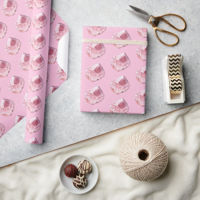 Papier Cadeau Cristaux de quartz rose anniversaire (Artisanat)