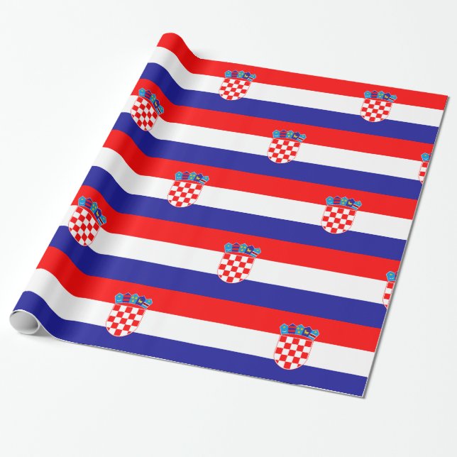 Papier Cadeau Croatie Bleu rouge (Déroulé)