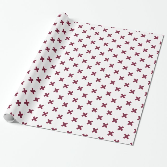 Papier Cadeau Crochets Mulberry sur blanc (Déroulé)