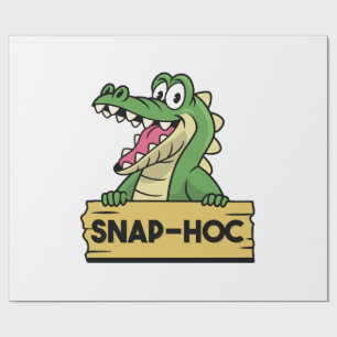 Papier Cadeau Crocodile amusant Alligator et Zookeeper