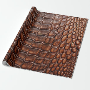 Papier Cadeau Crocodile Brown Alligator Peau Faux Cuir Imprimer