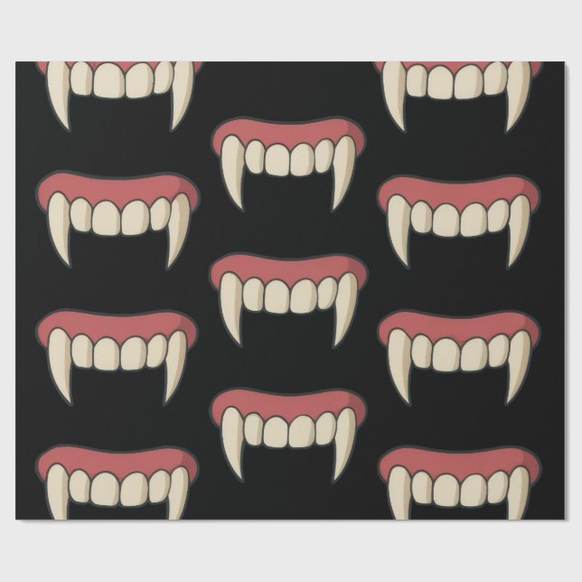 Papier Cadeau Crocs de Vampire - Halloween (Plat)