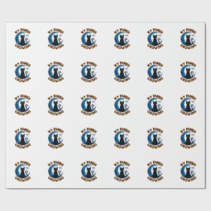Papier Cadeau Crocs qui poussent Chat noir d'Halloween Lune bleu