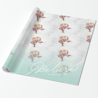 Papier Cadeau Croire Star Mint Ombre Noël Photo Holiday