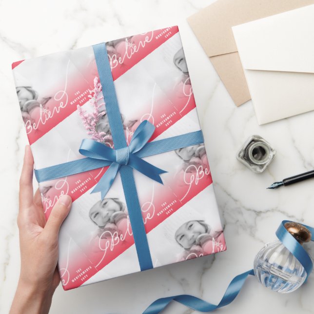 Papier Cadeau Croire Star Red Ombre Noël (Cadeaux)