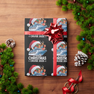 Papier Cadeau Croisière de Noël en famille 2025 Xmas de vacances