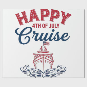Papier Cadeau Croisière joyeuse du 4 juillet Modèle de bateau pa