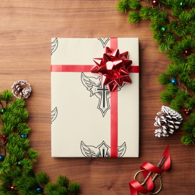Papier Cadeau croix chrétienne (Cadeau de vacances)