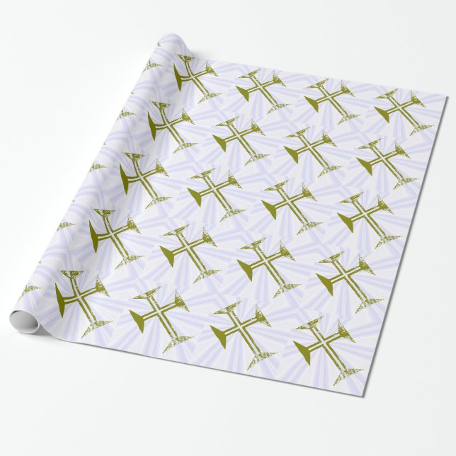 Papier Cadeau Croix dorée détruite (Déroulé)