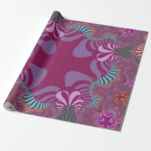 Papier Cadeau Croix rose et Plum (Déroulé)