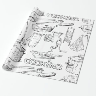 Papier Cadeau Croquis de cuisine