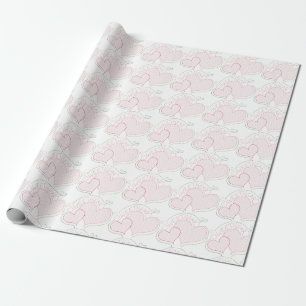 Papier Cadeau Cross-stitch Hearts Sweetheart Wrapping Paper