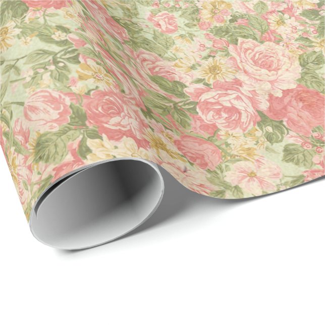 Papier Cadeau Cru floral (Coin rond)