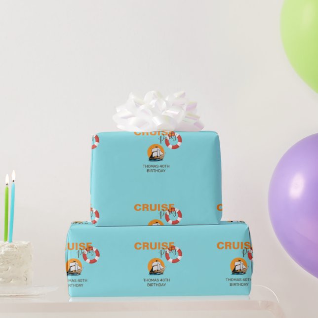 Papier Cadeau Cruise Party 40 Anniversaire papier d'enveloppemen (Cadeaux de fête)