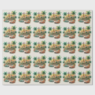 Papier Cadeau Cuba Vintage Travel - Salutations d'Havane