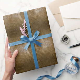 Papier Cadeau cuir de crocodile marron beige moderne
