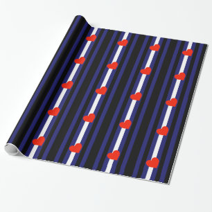 Papier Cadeau CUIR FIERTE RAYÉ COEUR VERTICAL - 2014 Fierté.
