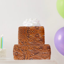 Cuir ouvragé style western cowboy naturel