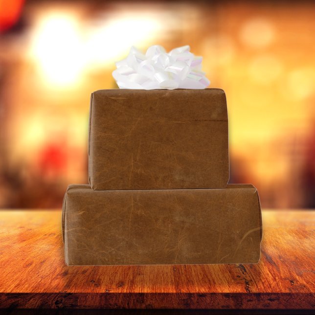 Papier Cadeau Cuir Tan Faux (Créateur téléchargé)