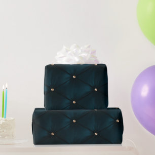 Papier Cadeau Cuir Vert Or Diamants