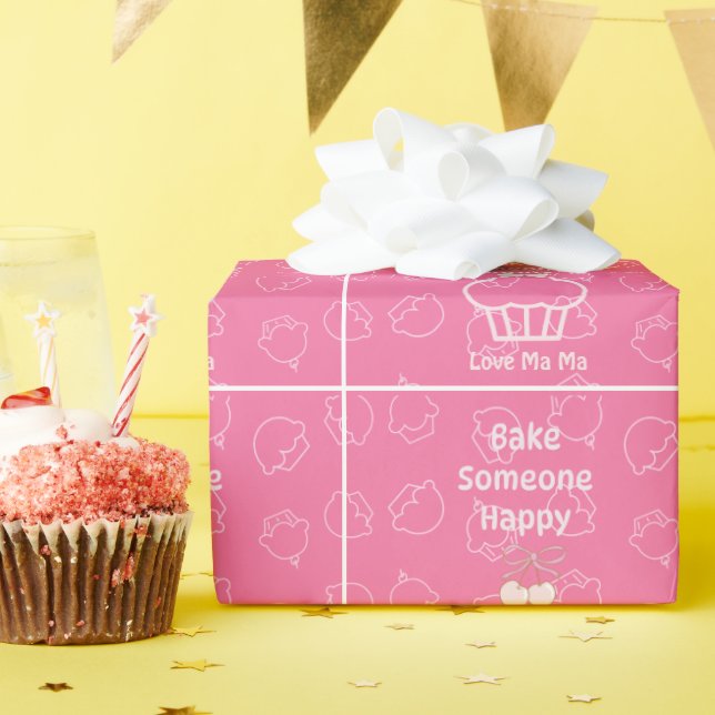 Papier Cadeau Cuire rose quelqu'un heureux (Fête d'anniversaire)