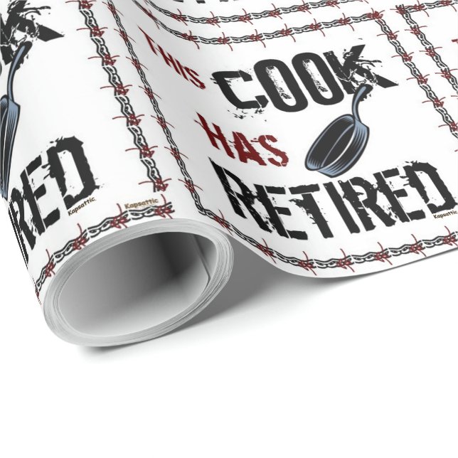 Papier Cadeau Cuisinier retraité (Coin rond)