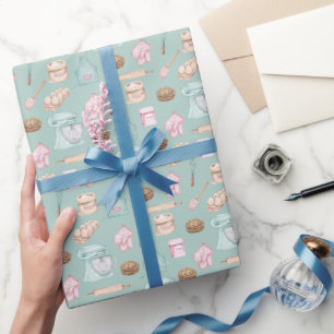 Papier Cadeau Cuisson à l'aquarelle sur le vert Sage