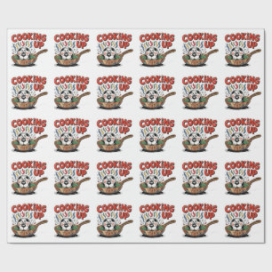 Papier Cadeau Cuisson du jeu   Balle de football drôle en train 