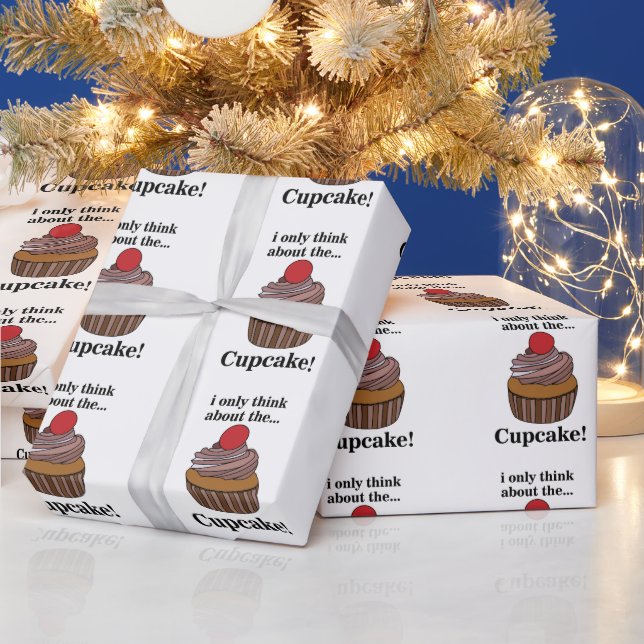 Papier Cadeau Cupcake Je ne pense qu'au Cupcake  (Vacances)