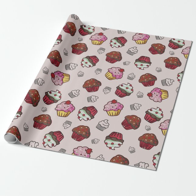 Papier Cadeau Cupcakes (Déroulé)