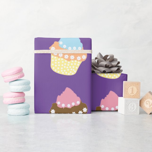 Papier Cadeau Cupcakes Delicious Decorated Birthday (Baby Shower)