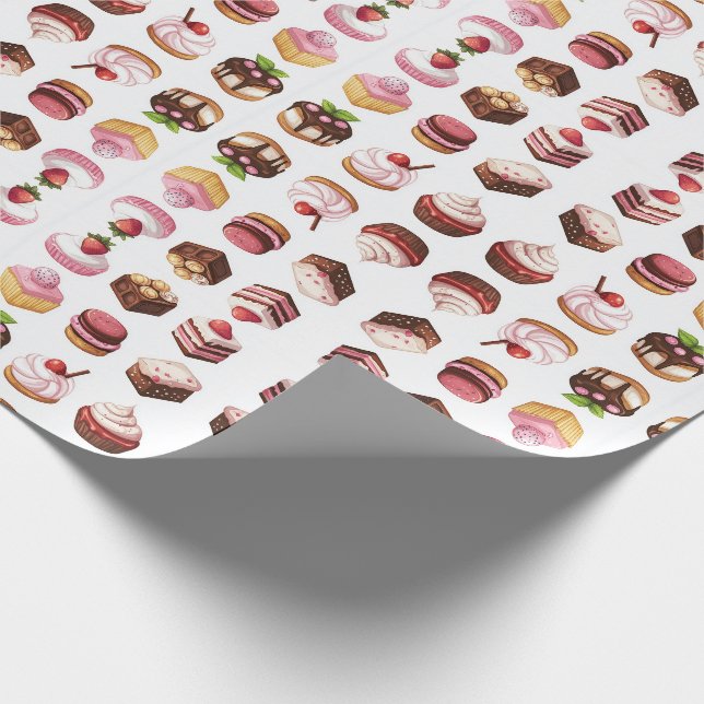 Papier Cadeau Cupcakes et sucreries (Coin)