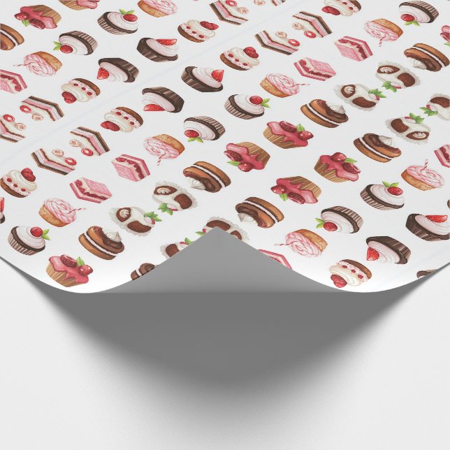 Papier Cadeau Cupcakes et sucreries (Coin)