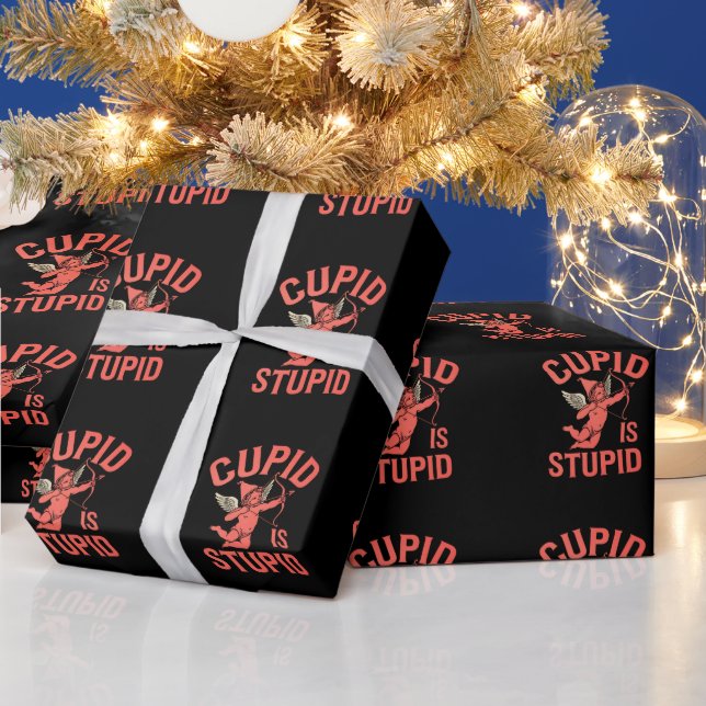 Papier Cadeau Cupid est stupide drôle de la Saint-Valentin (Vacances)
