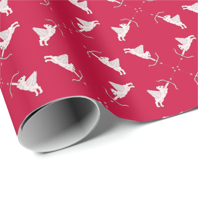 Papier cadeau Cupidons ours polaires (Coin rond)