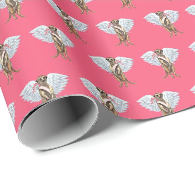 Papier Cadeau Cupidons suricates (Coin rond)