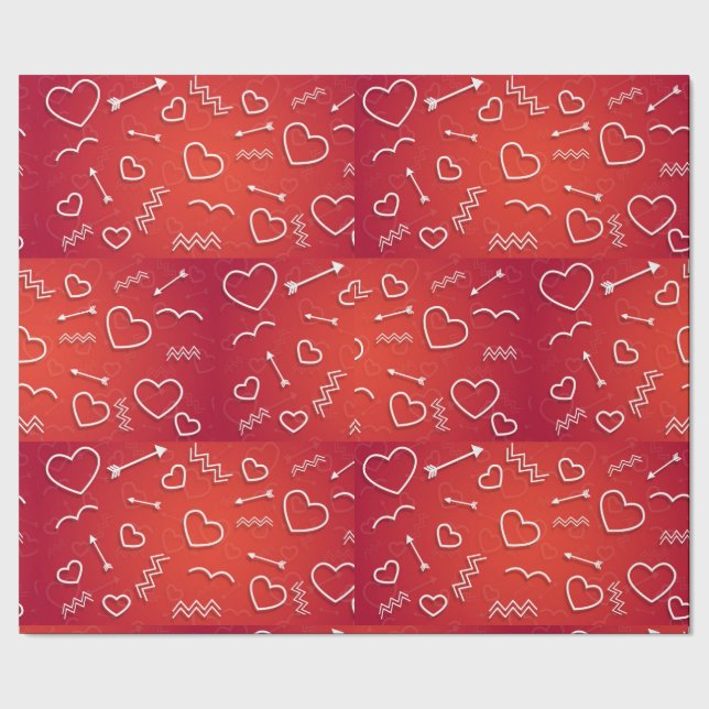 Papier Cadeau Cupid's Quiver: Abstract Geometric Love Pattern (Couture)