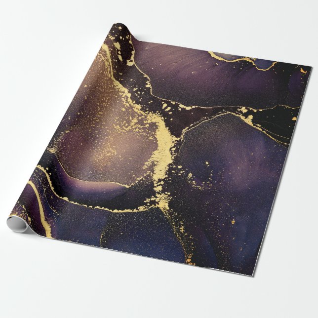 Papier Cadeau Currents of translucent hues, snaking metallic swi (Déroulé)