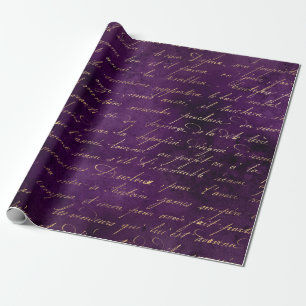 Papier Cadeau Curseur or sur violet profond