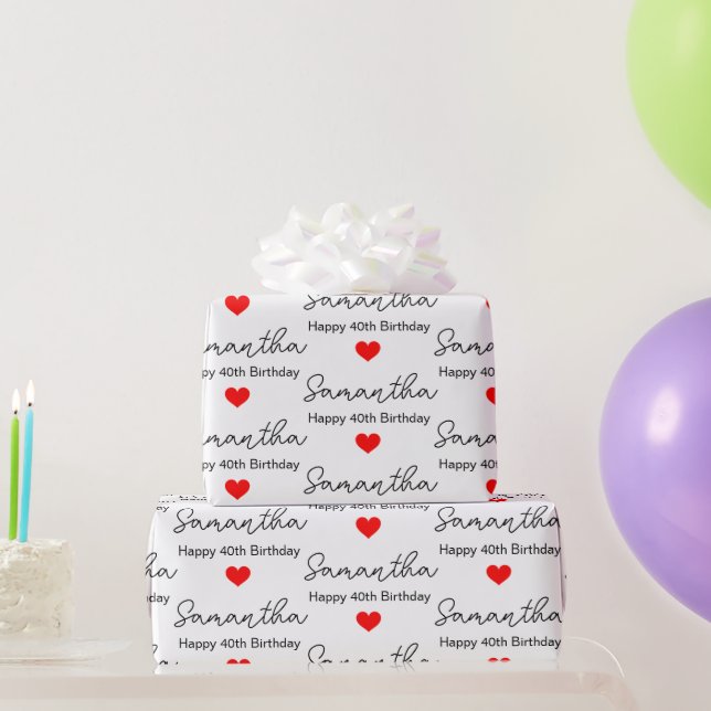 Papier Cadeau Custom 1st 2nd 10th 20th 30th 40th Birthday Party (Cadeaux de fête)