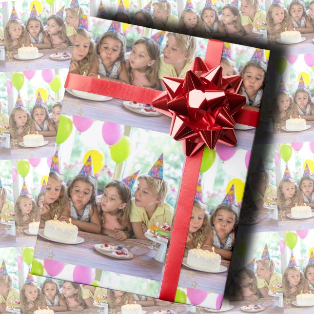 Papier Cadeau Custom Birthday Photo (Créateur téléchargé)
